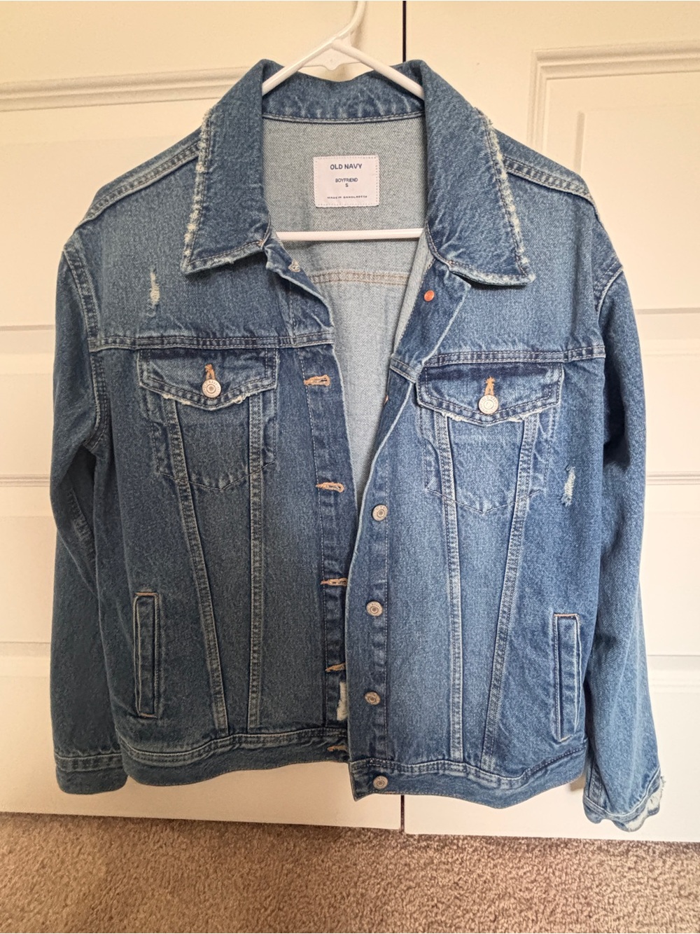 Old Navy Blue Distressed Denim Jacket